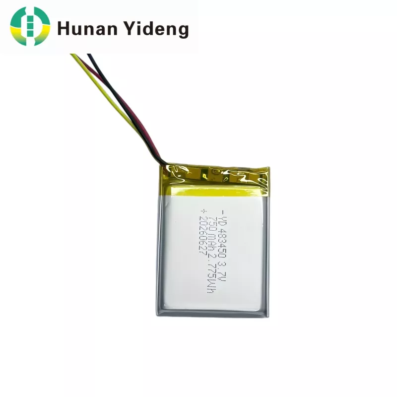 3,7 V 750 mAh 483447 suurikapasiteettinen pieni litiumpolymeeri ladattava lipo-akku